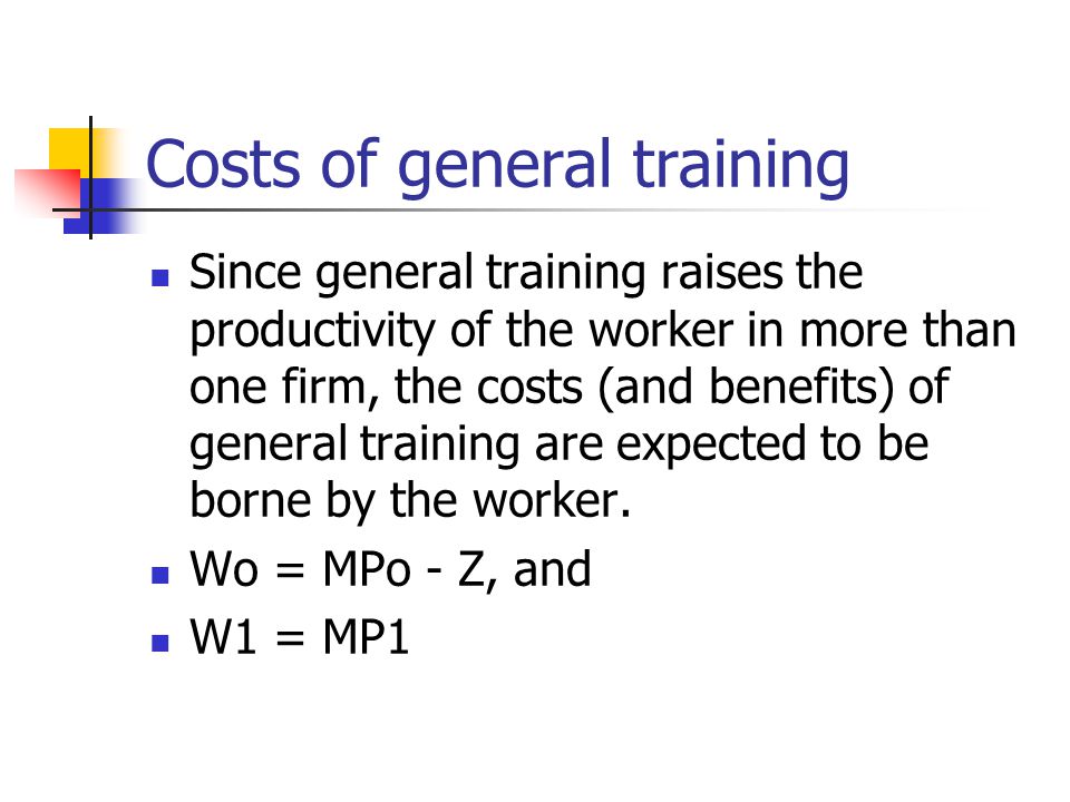 Costs of general training