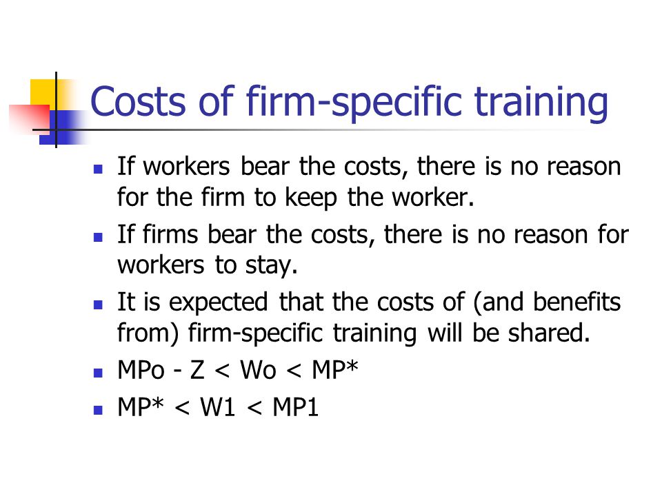Costs of firm-specific training