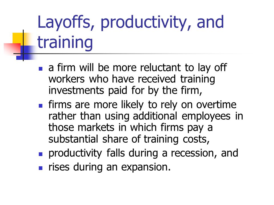 Layoffs, productivity, and training