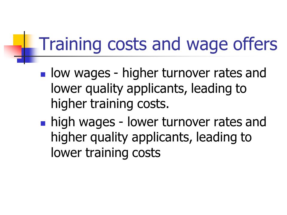 Training costs and wage offers