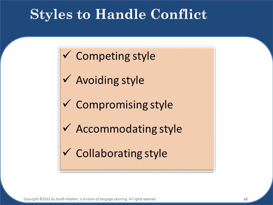 Styles to Handle Conflict