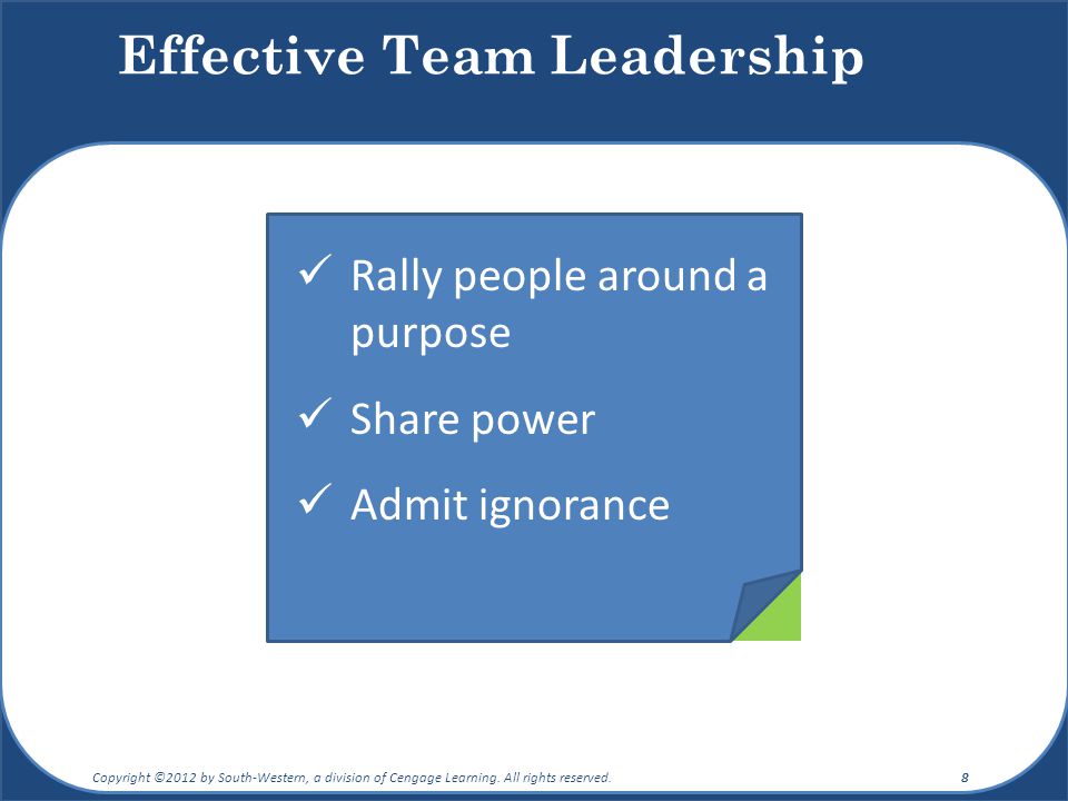 Effective Team Leadership