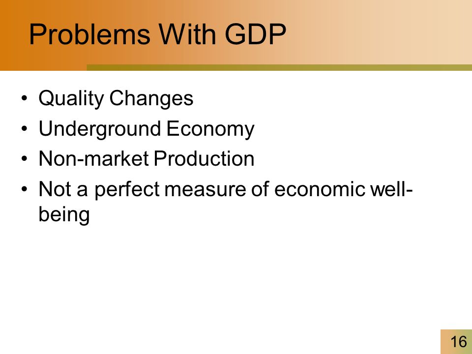 Problems With GDP Quality Changes Underground Economy