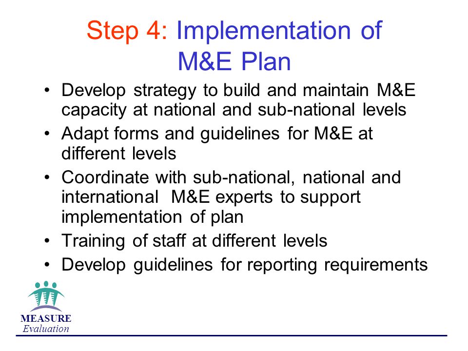 Step 4: Implementation of M&E Plan