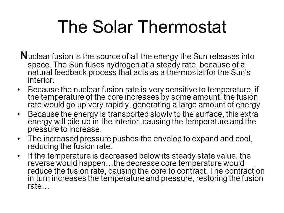 The Solar Thermostat