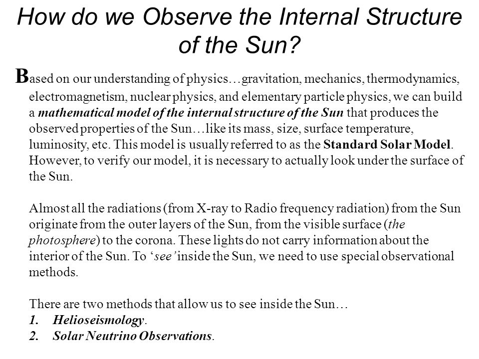 How do we Observe the Internal Structure of the Sun