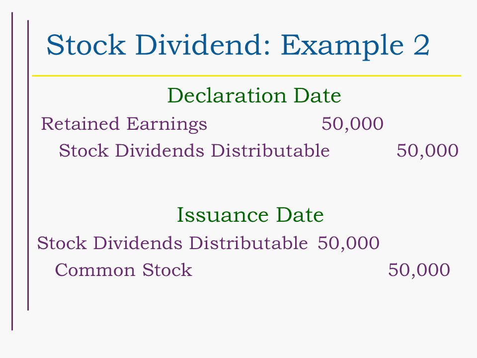 Stock Dividend: Example 2