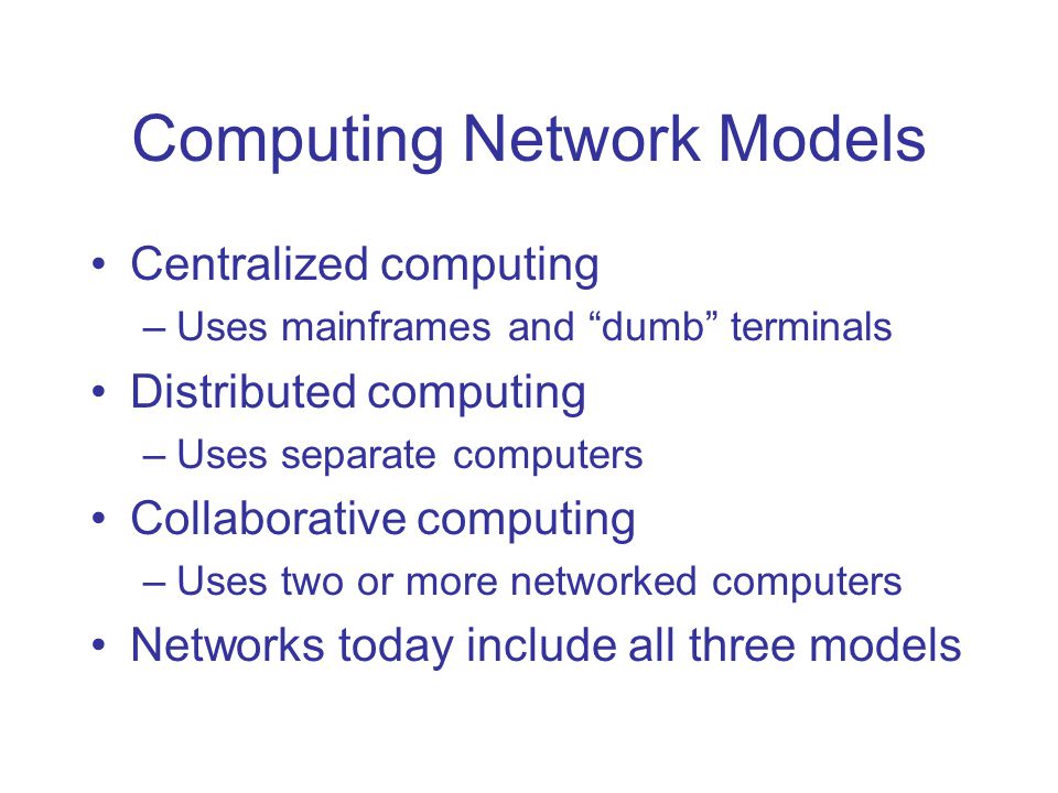 Computing Network Models
