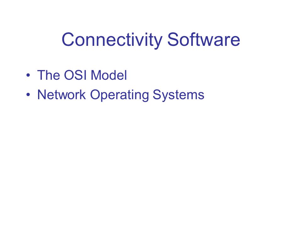 Connectivity Software