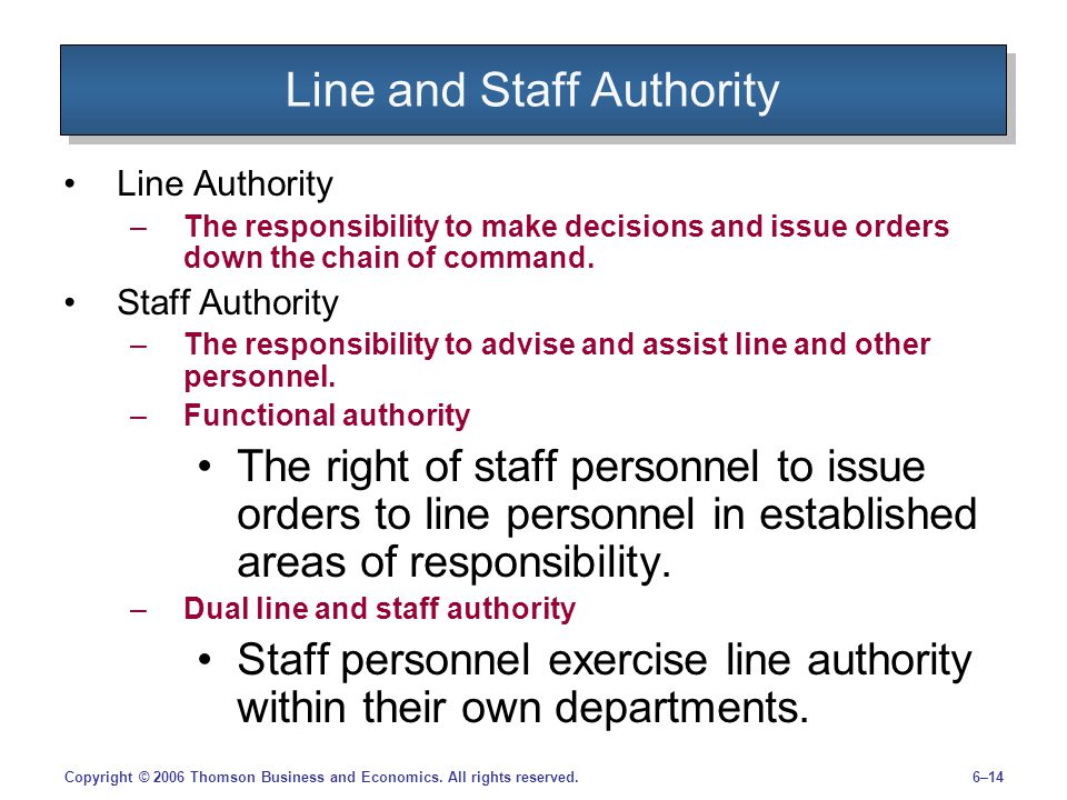 Line and Staff Authority