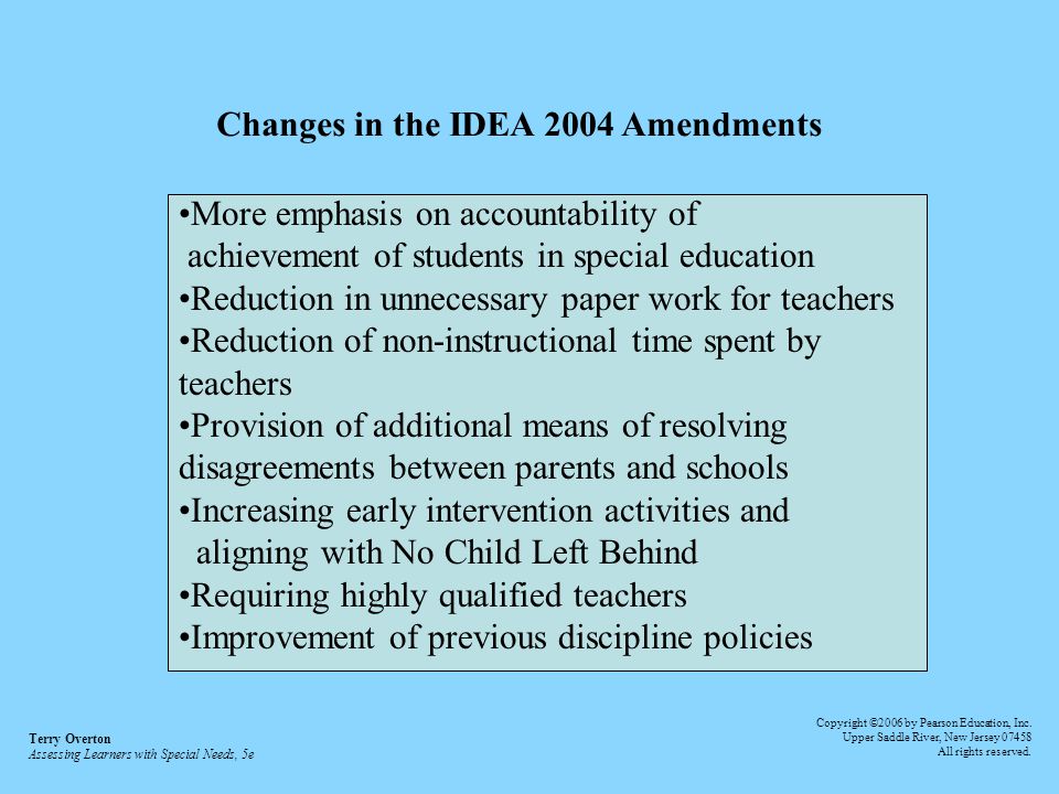 Changes in the IDEA 2004 Amendments