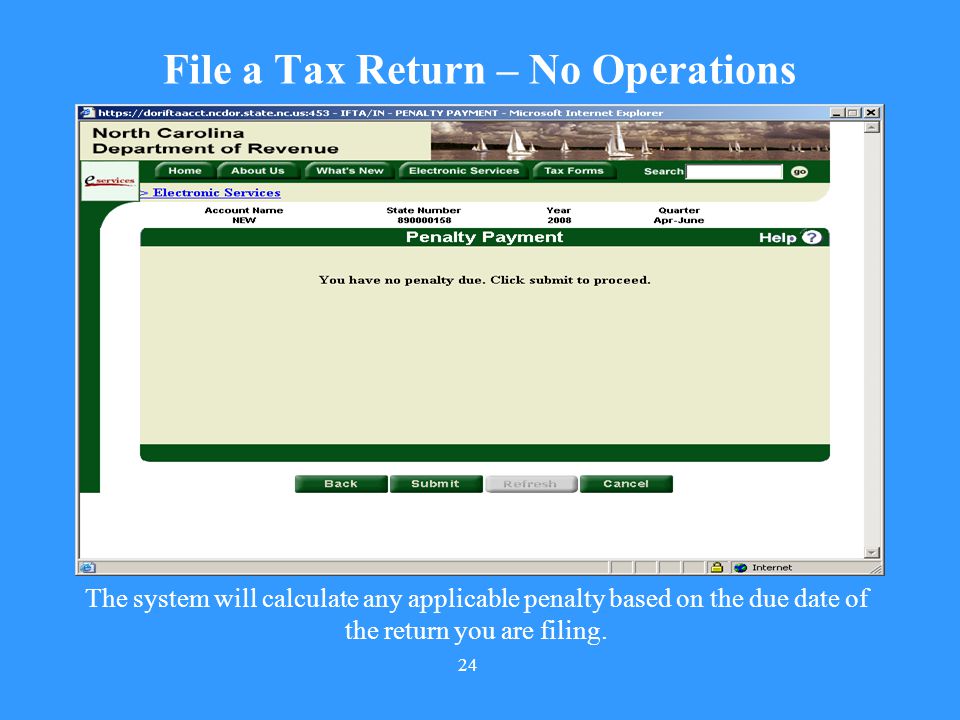 File a Tax Return – No Operations