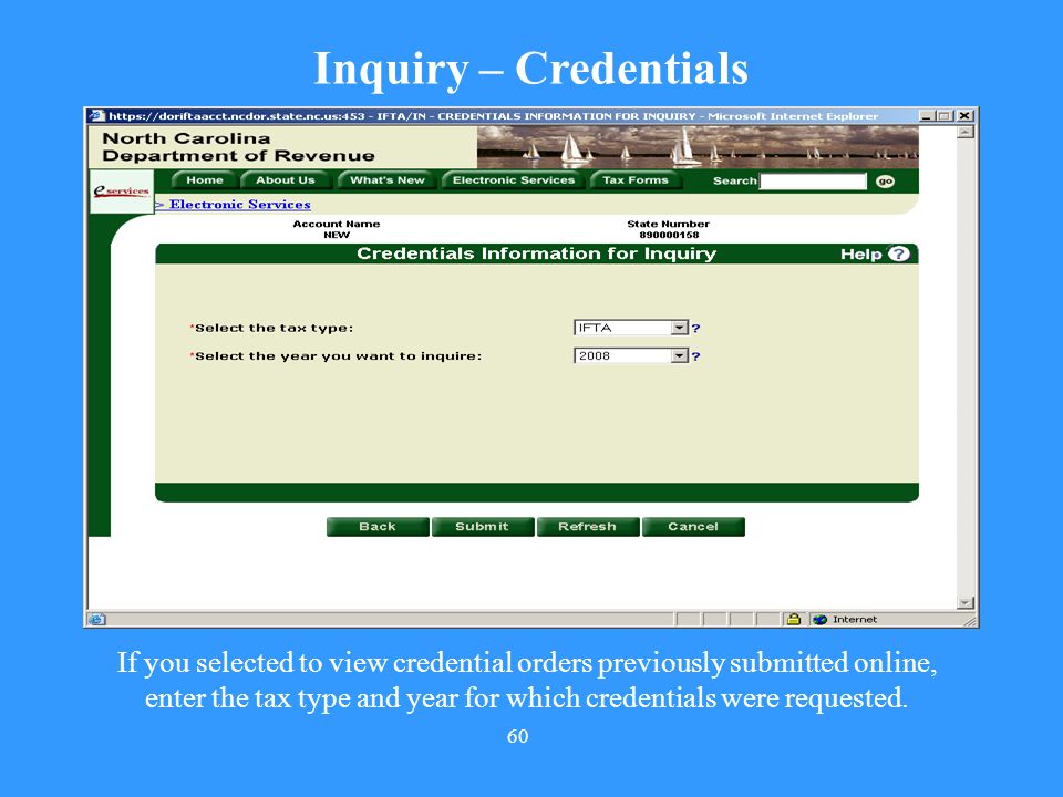 Inquiry – Credentials