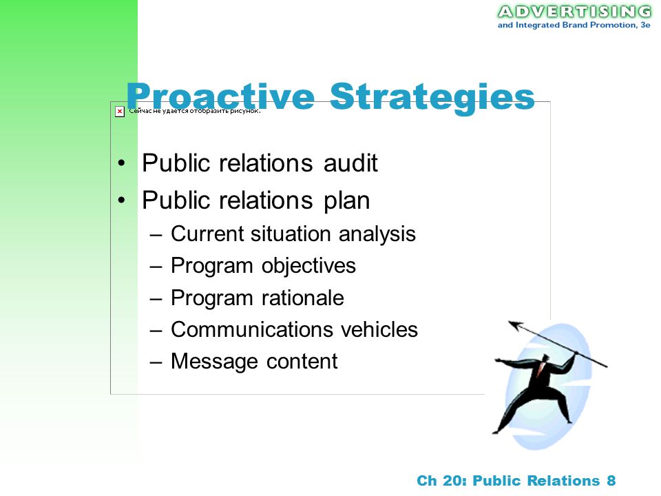 Proactive Strategies Public relations audit Public relations plan