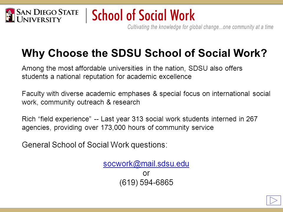 Why Choose the SDSU School of Social Work