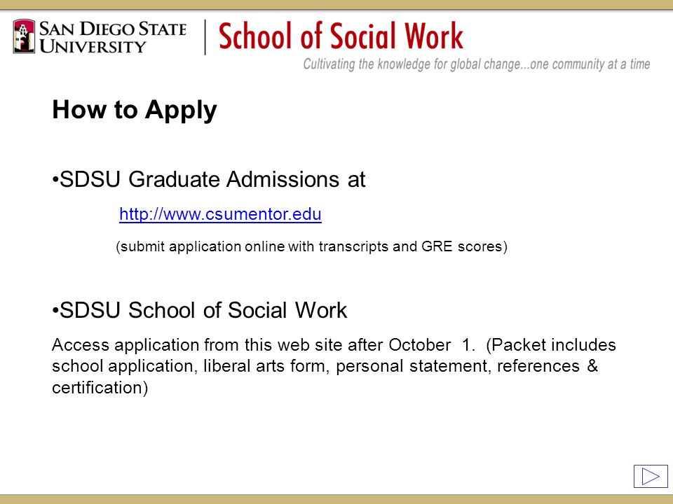 How to Apply SDSU Graduate Admissions at SDSU School of Social Work