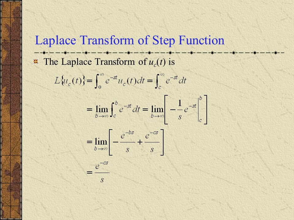Laplace Transform of Step Function
