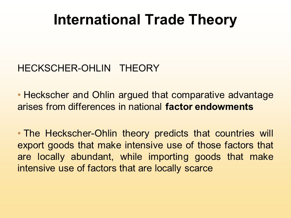 heckscher and ohlin theory