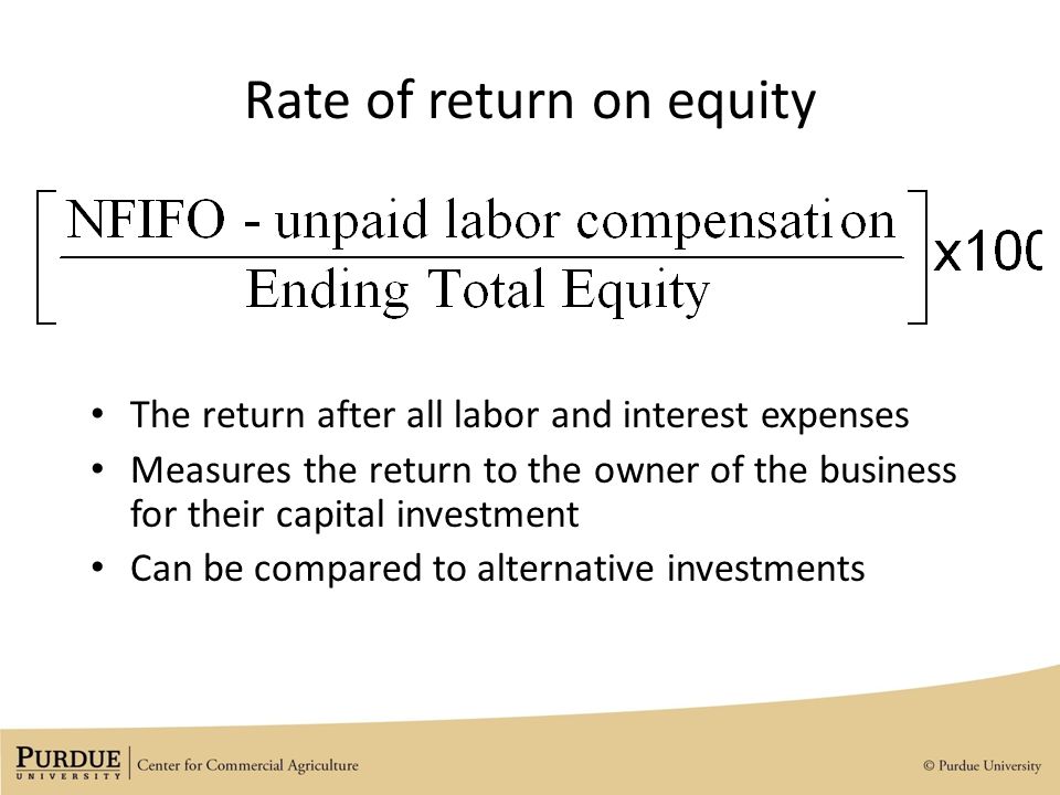 Rate of return on equity