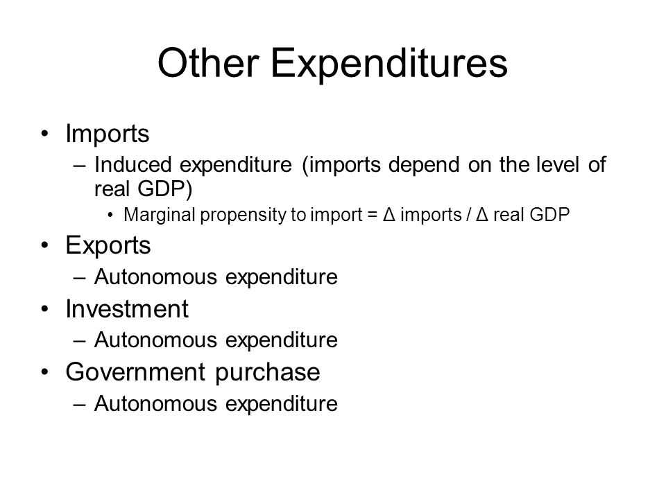 Other Expenditures Imports Exports Investment Government purchase
