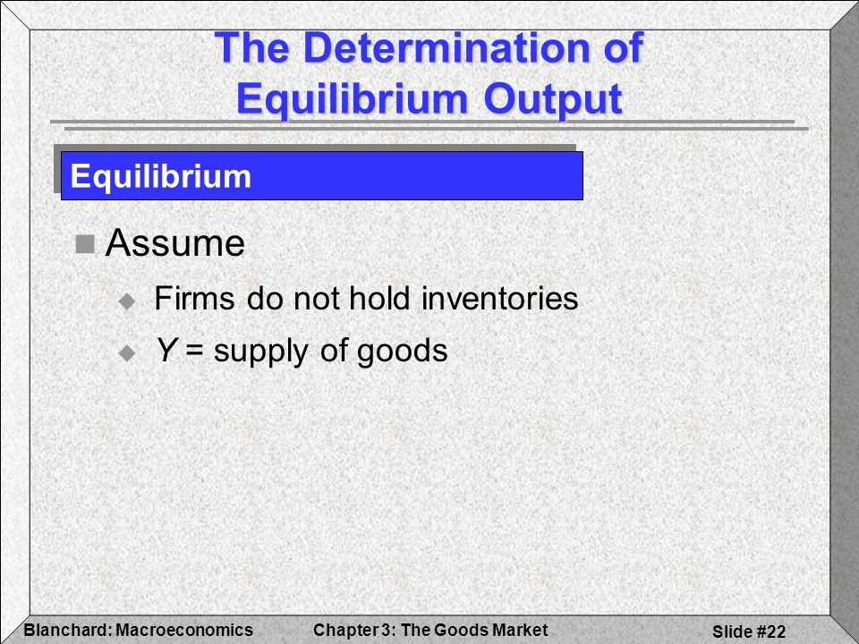 The Determination of Equilibrium Output