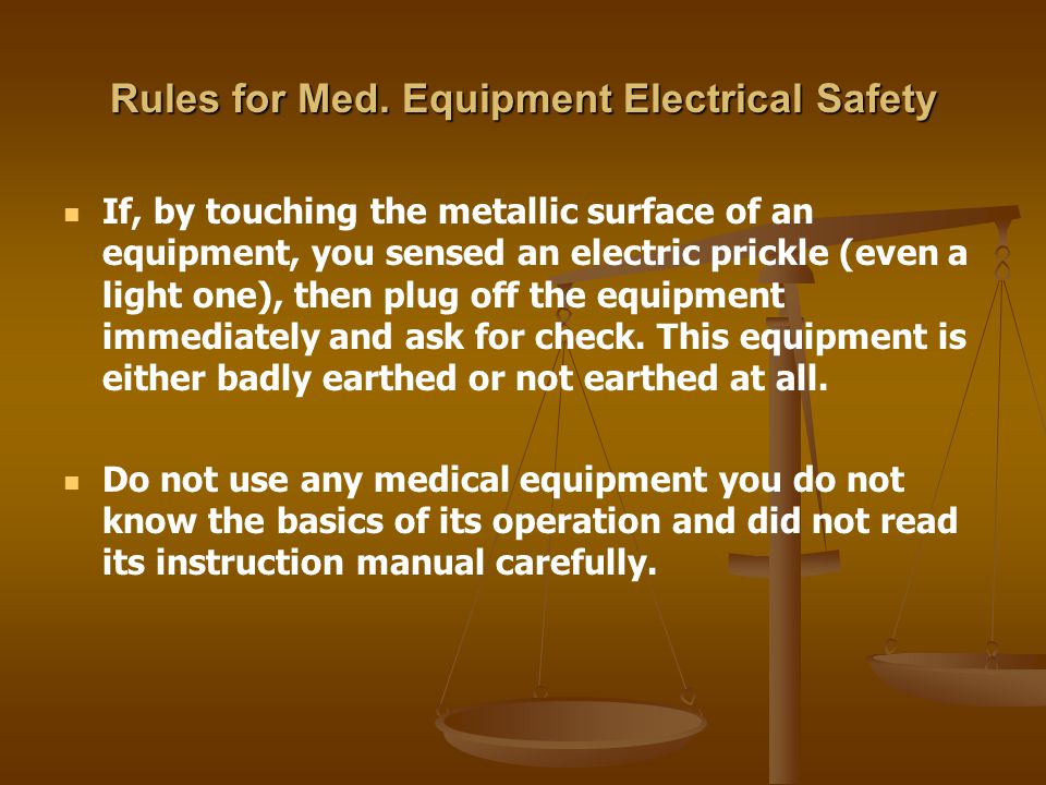 Electrical Safety of Medical Equipment - ppt download