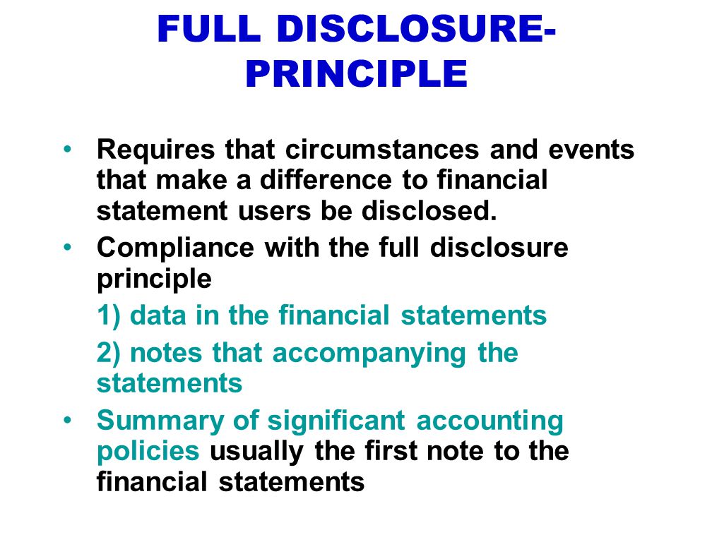 what is the full disclosure principle in accounting