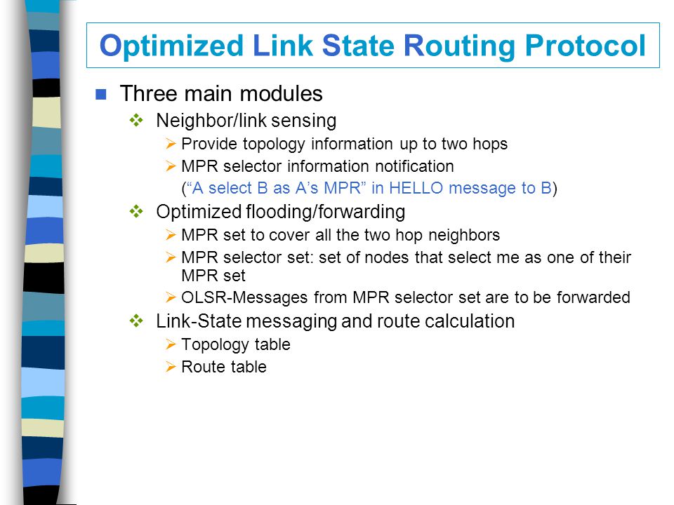 UM-OLSR OLSR routing protocol in NS2 - ppt video online download