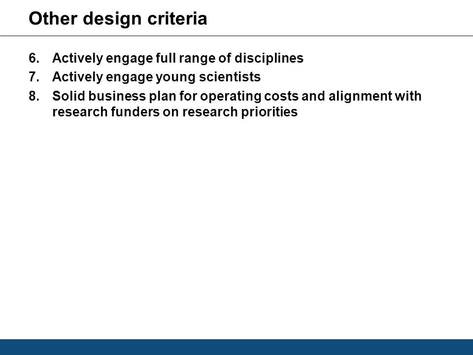 Other design criteria