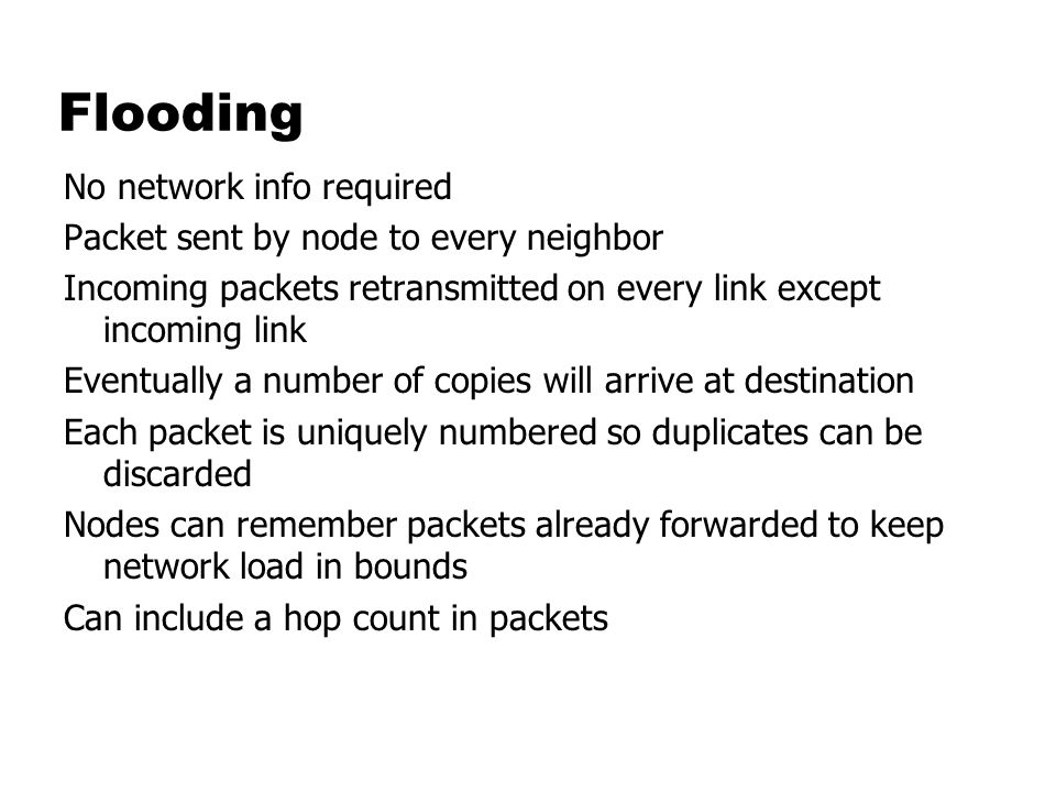 Flooding No network info required