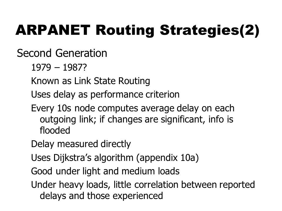 ARPANET Routing Strategies(2)