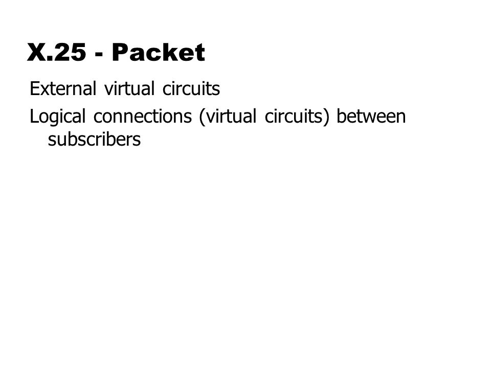 X.25 - Packet External virtual circuits