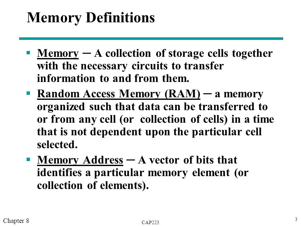 Overview Memory definitions Random Access Memory (RAM) - ppt video online  download