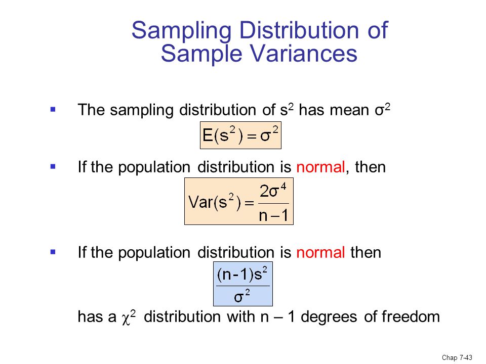 Sampling Distribution of Sample Variances