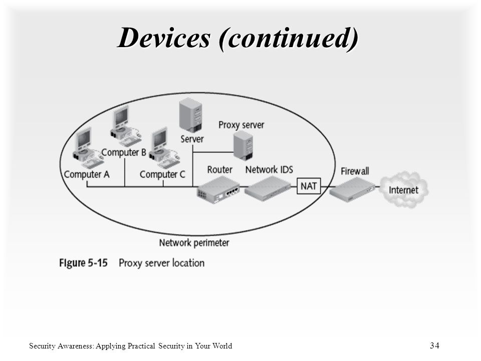 Devices (continued) Security Awareness: Applying Practical Security in Your World