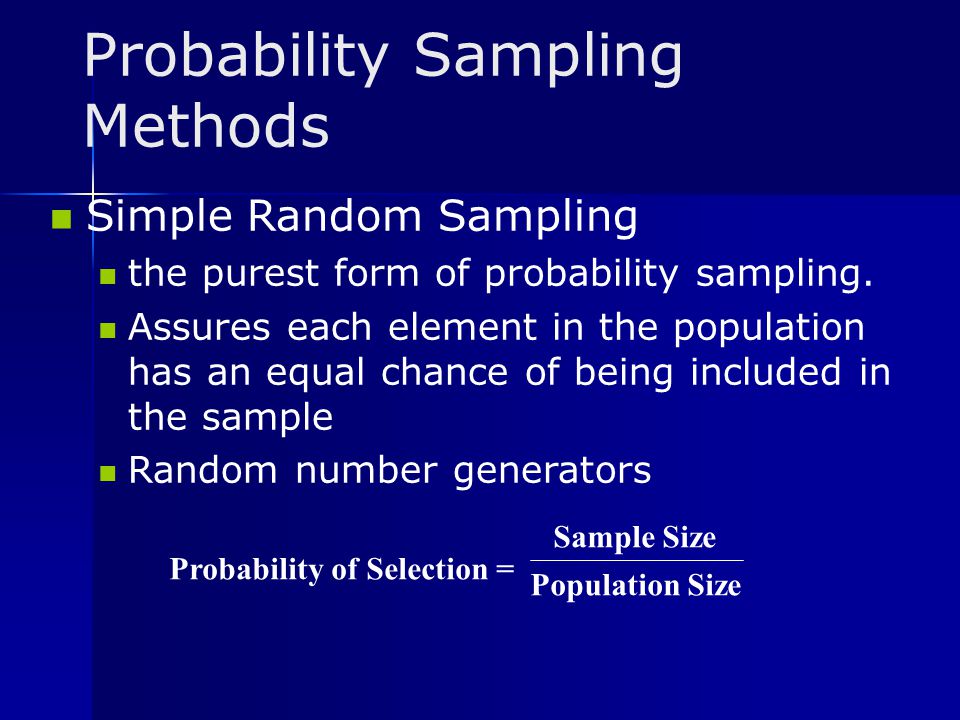 Probability Sampling Methods
