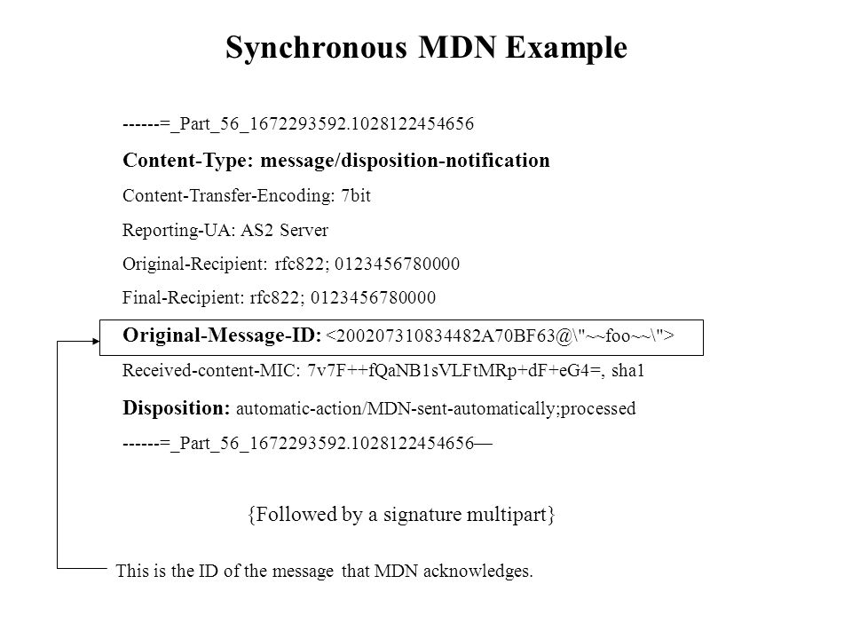 Synchronous MDN Example
