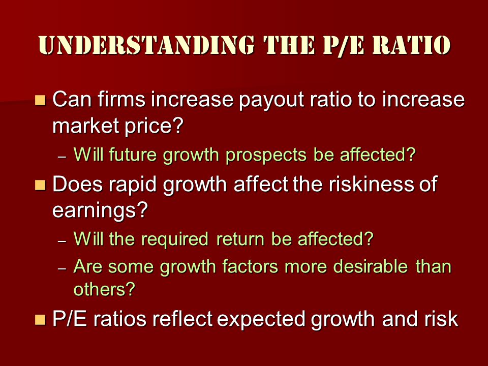 Understanding the P/E Ratio