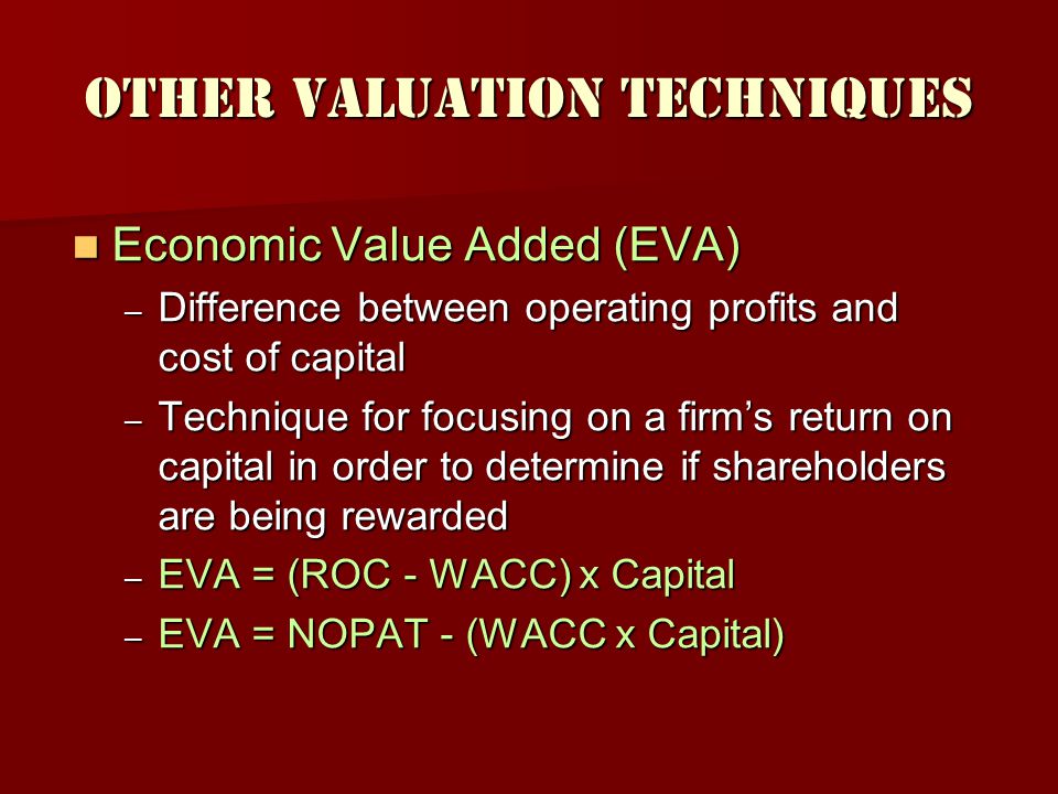 Other Valuation Techniques