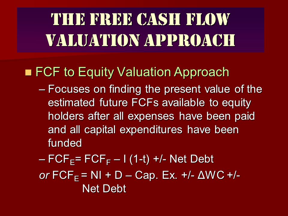 The Free Cash Flow Valuation Approach
