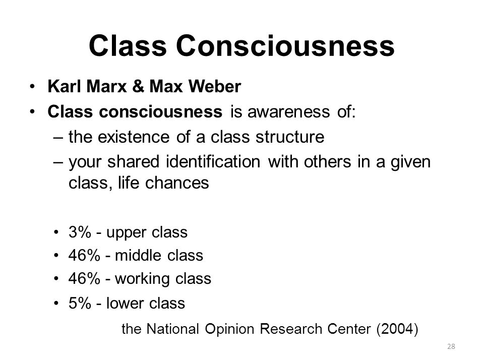 Class Consciousness Karl Marx & Max Weber