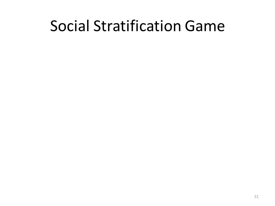 Social Stratification Game