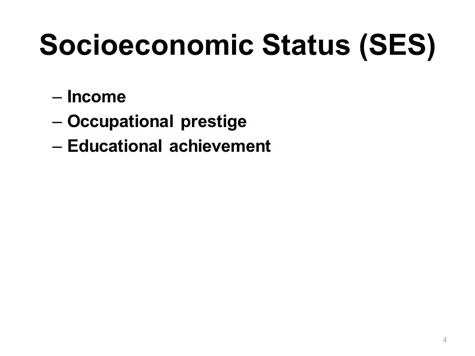 Socioeconomic Status (SES)