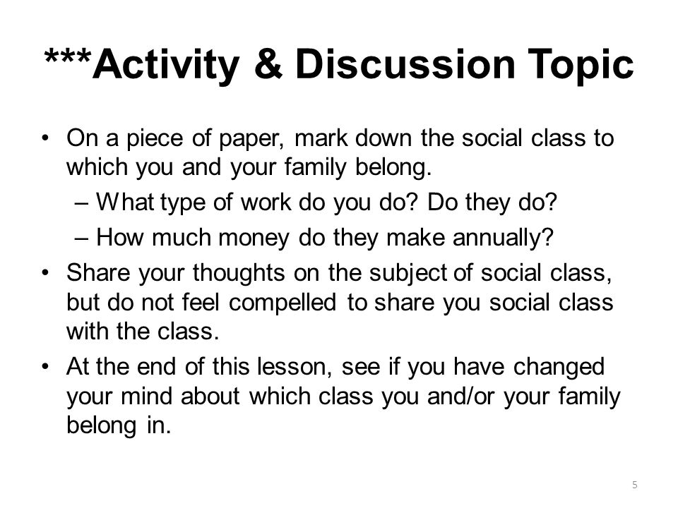***Activity & Discussion Topic