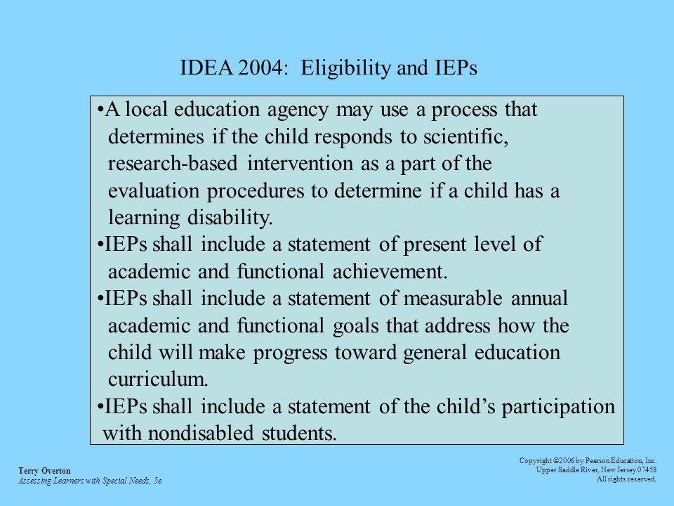 IDEA 2004: Eligibility and IEPs