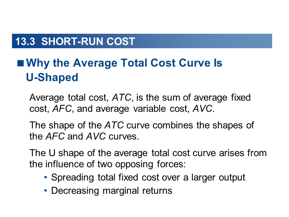why is the average total cost curve u shaped