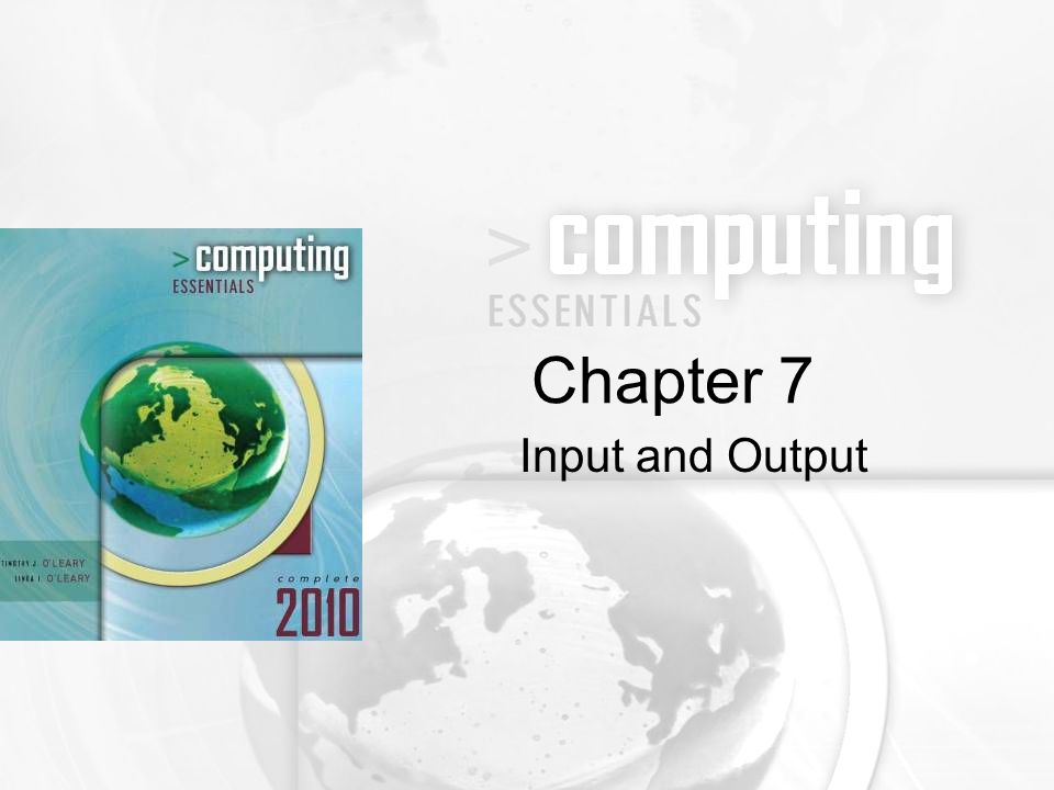 Chapter 7 Input and Output
