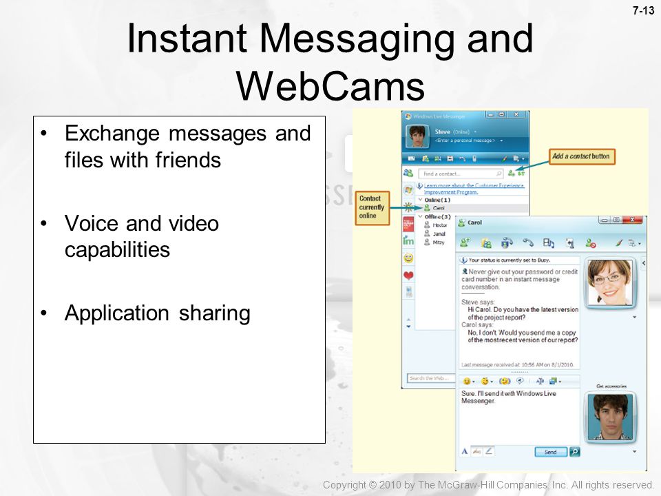 Instant Messaging and WebCams