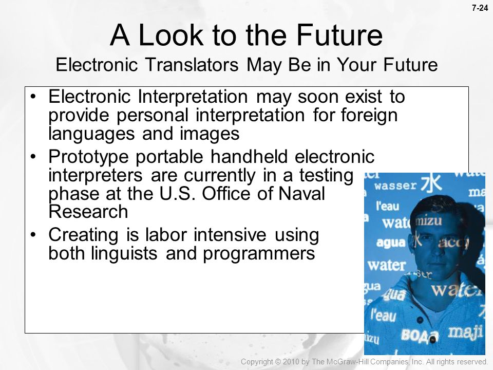 A Look to the Future Electronic Translators May Be in Your Future