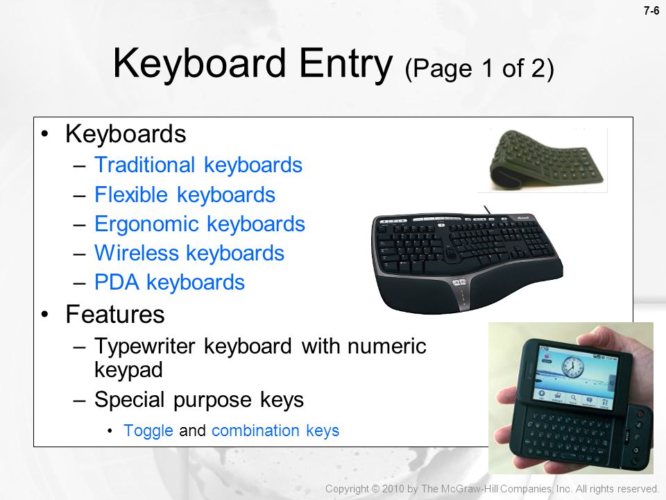 Keyboard Entry (Page 1 of 2)